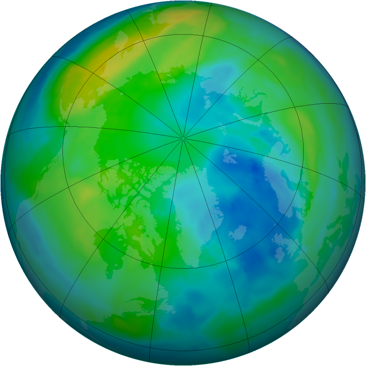 Arctic ozone map for 16 October 2010